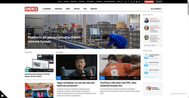 Security scan screenshot of https://www.emerce.nl