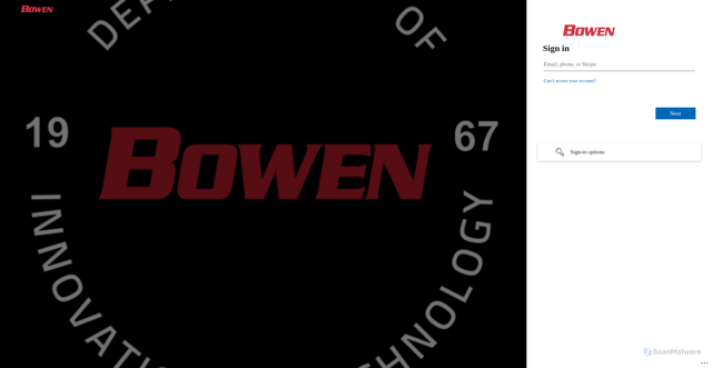 Security scan screenshot of https://bowenengineering-my.sharepoint.com