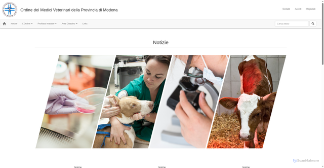 Security scan screenshot of https://www.ordineveterinarimodena.it/