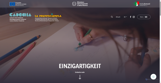 Security scan screenshot of https://www.cademia.it/