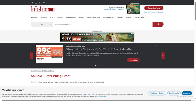 Security scan screenshot of https://www.in-fisherman.com/content/best-fishing-times/245806