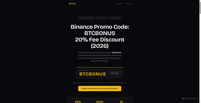Security scan screenshot of http://binance-promo-code.vercel.app/