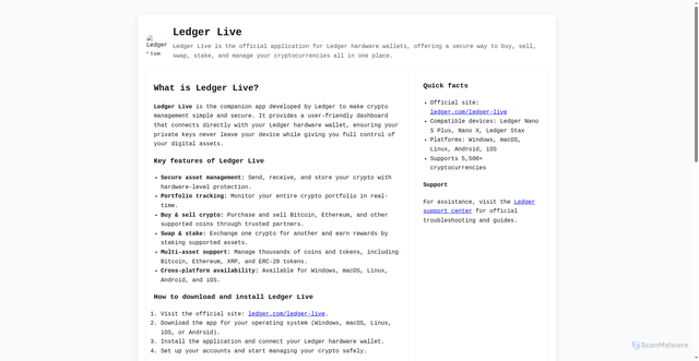 Security scan screenshot of https://en-ledgerlive.vercel.app/