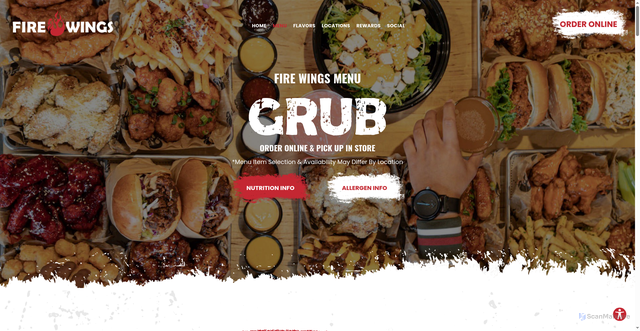 Security scan screenshot of https://www.firewings.com/chicken-wings-menu