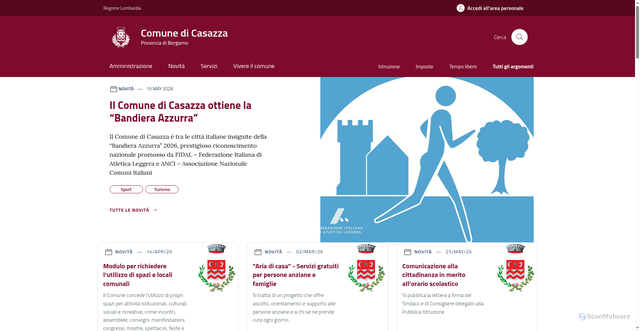 Security scan screenshot of https://www.comune.casazza.bg.it