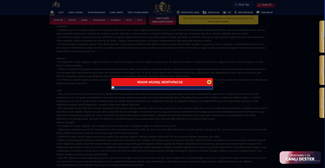 Security scan screenshot of https://meritbet1692.com/genel_kurallar