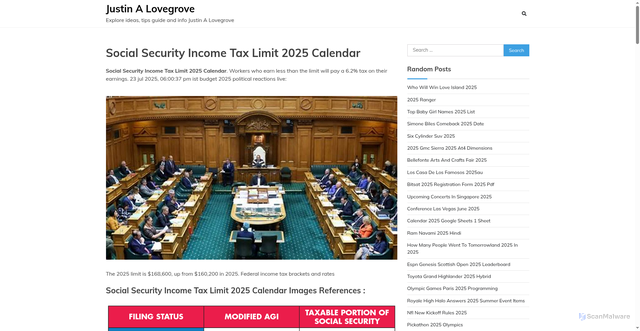 Security scan screenshot of https://justinalovegrove.pages.dev/qwlad-social-security-income-tax-limit-2025-calendar-aszkv/