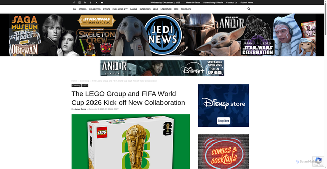 Security scan screenshot of https://www.jedinews.com/lego/articles/the-lego-group-and-fifa-world-cup-2026-kick-off-new-collaboration/