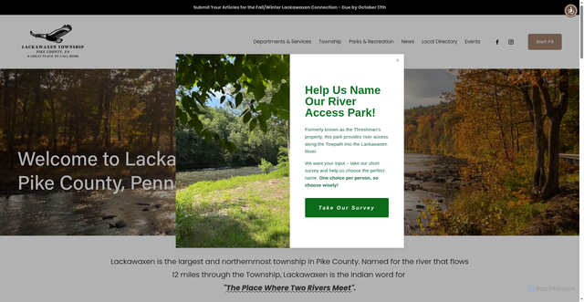 Security scan screenshot of https://www.lackawaxentownshippa.gov/