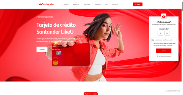 Security scan screenshot of http://leia-santander.vercel.app/