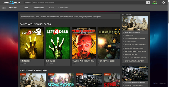 Security scan screenshot of https://www.gamemaps.com