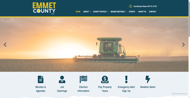 Security scan screenshot of https://emmetcountyia.gov/