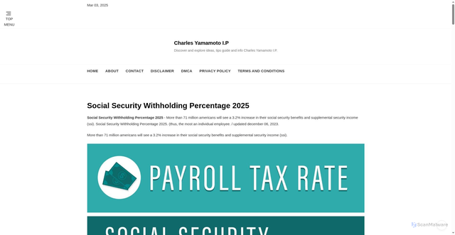 Security scan screenshot of https://charlesyamamotoip.pages.dev/oicc-social-security-withholding-percentage-2025-lzpas/