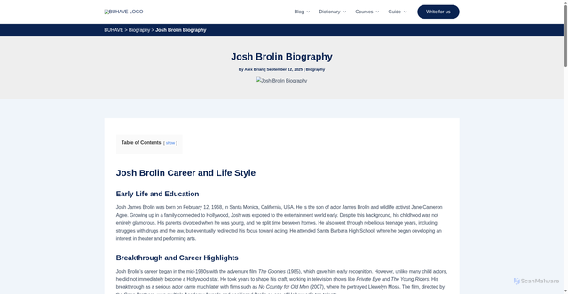 Security scan screenshot of https://www.buhave.com/biography/josh-brolin/