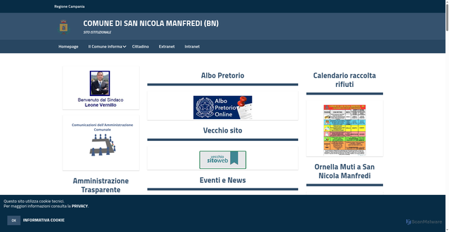 Security scan screenshot of https://www.comune.sannicolamanfredi.bn.it/hh/index.php