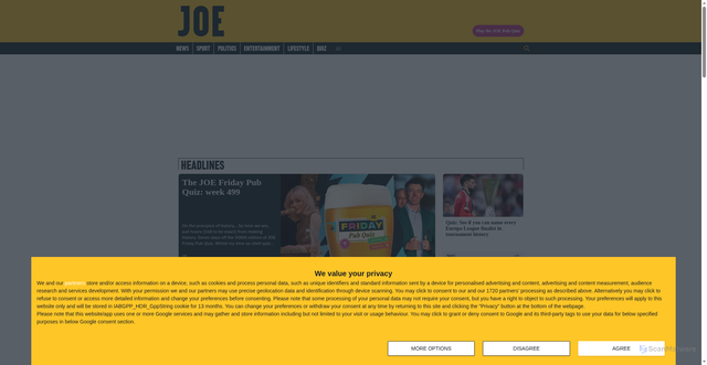 Security scan screenshot of https://www.joe.co.uk