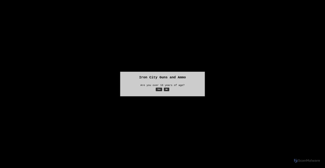 Security scan screenshot of https://ironcitygunsandammo.com