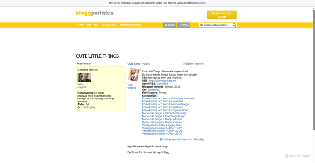 Security scan screenshot of https://cutelittlethings.se