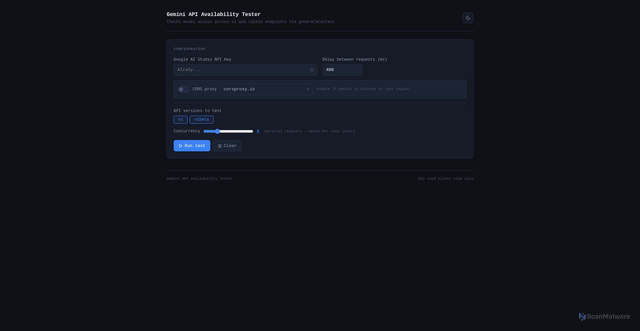Security scan screenshot of https://gemini-key-tester-y87w68yomj.edgeone.app/