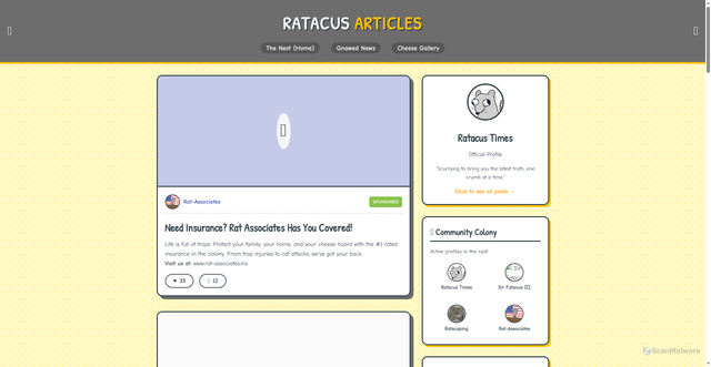 Security scan screenshot of https://ratacusarticles-hrwjr57h0x.edgeone.app/