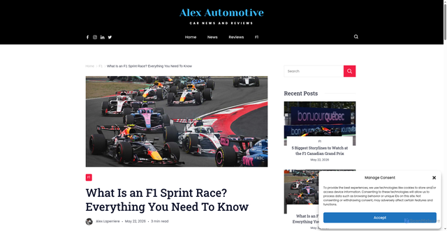 Security scan screenshot of https://alexautomotivenews.com/what-on-earth-is-a-formula-1-sprint-race/