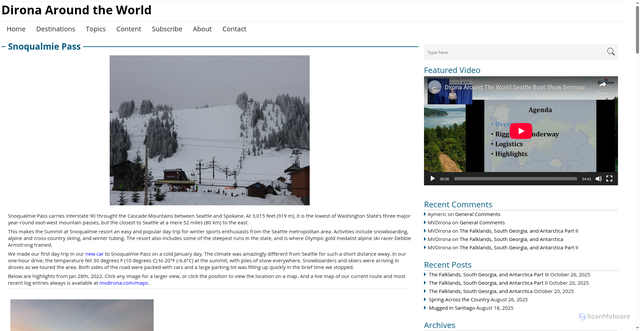 Security scan screenshot of https://mvdirona.com/2022/03/snoqualmie-pass/