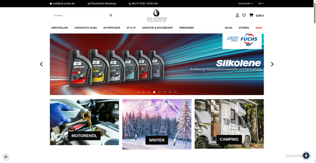 Security scan screenshot of https://www.oil-center.de
