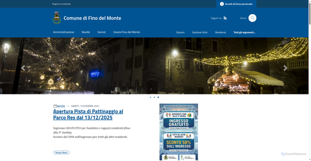 Security scan screenshot of https://www.comune.finodelmonte.bg.it/