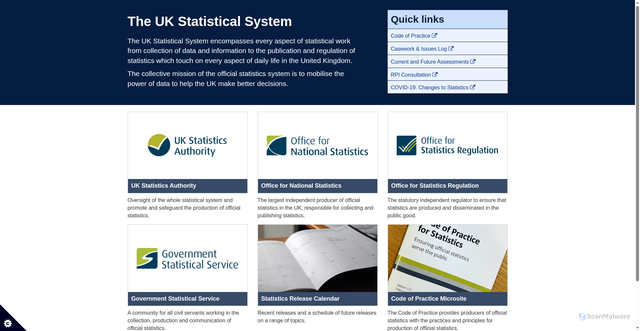 Security scan screenshot of https://www.statisticsauthority.gov.uk/