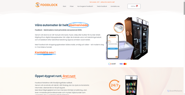 Security scan screenshot of https://foodlock.se