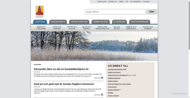 Security scan screenshot of https://www.hagfors.se/