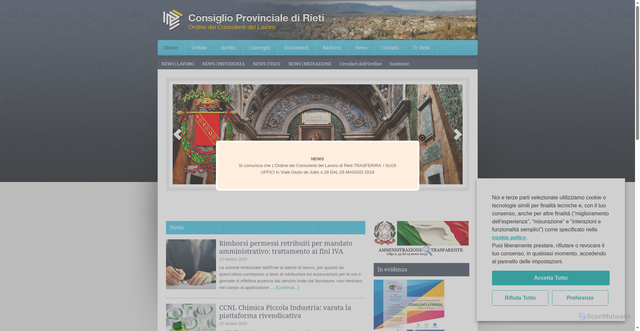 Security scan screenshot of https://www.consulentidellavororieti.it/