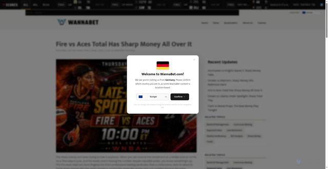 Security scan screenshot of https://wannabet.com/fire-vs-aces-total-has-sharp-money-all-over-it/