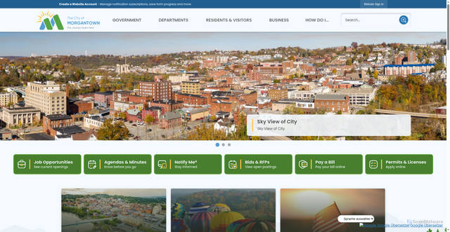 Security scan screenshot of https://morgantownwv.gov/