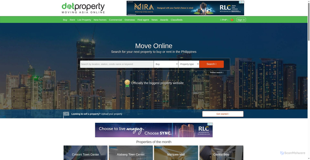 Security scan screenshot of https://dotproperty.com.ph