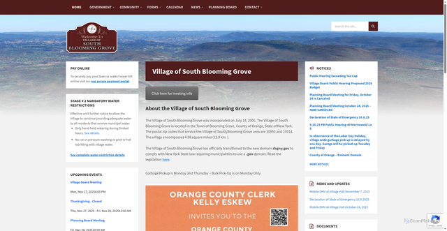 Security scan screenshot of https://www.sbgny.gov/