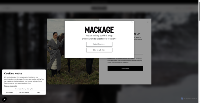 Security scan screenshot of https://mackage.com