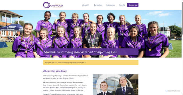 Security scan screenshot of https://www.grange.outwood.com/