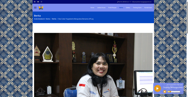 Security scan screenshot of https://bejoradiofm.site/index.php/berita-bcradio/bea-cukai-yogyakarta-mengudara-bersama-aplog