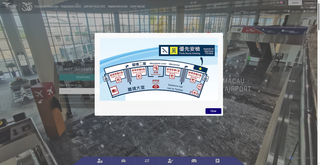 Security scan screenshot of https://www.macau-airport.com/en