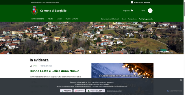 Security scan screenshot of https://www.comune.borgiallo.to.it/it-it/home