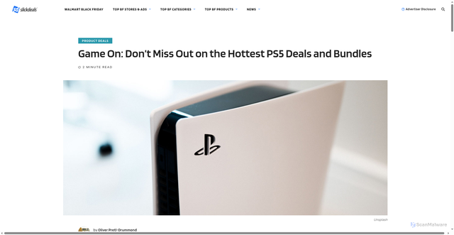 Security scan screenshot of https://blackfriday.slickdeals.net/product-deals/ps-5/
