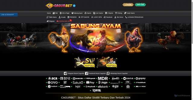 Security scan screenshot of https://cagurbetkyu.xyz/desktop/game/sabungayam/sv388