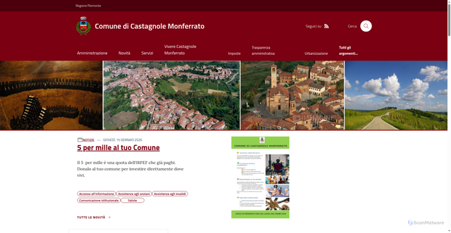 Security scan screenshot of https://www.comune.castagnolemonferrato.at.it/