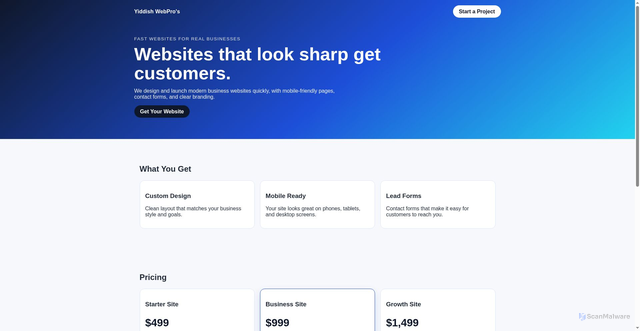 Security scan screenshot of http://yiddishwebpro.com/