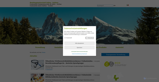 Security scan screenshot of https://www.bzgsaltenschlern.it/de