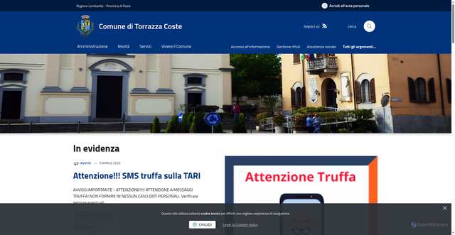 Security scan screenshot of https://www.comune.torrazzacoste.pv.it