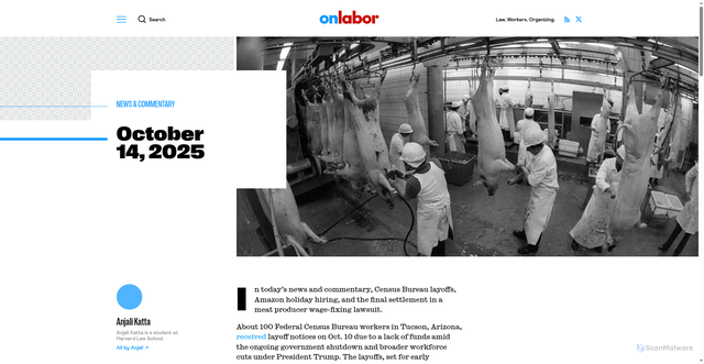 Security scan screenshot of https://onlabor.org/october-14-2025/