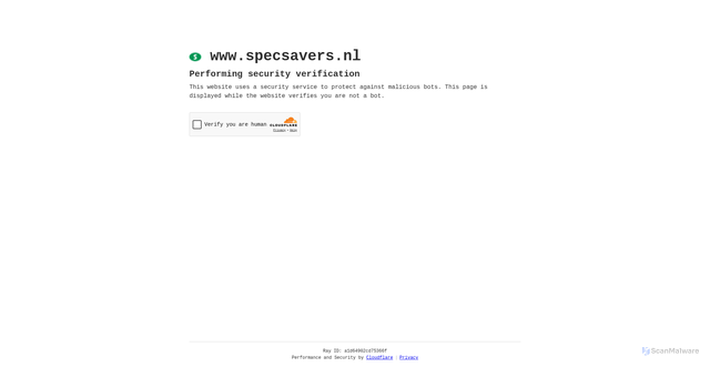 Security scan screenshot of https://www.specsavers.nl