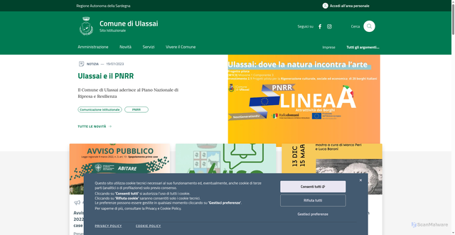 Security scan screenshot of https://comune.ulassai.nu.it/